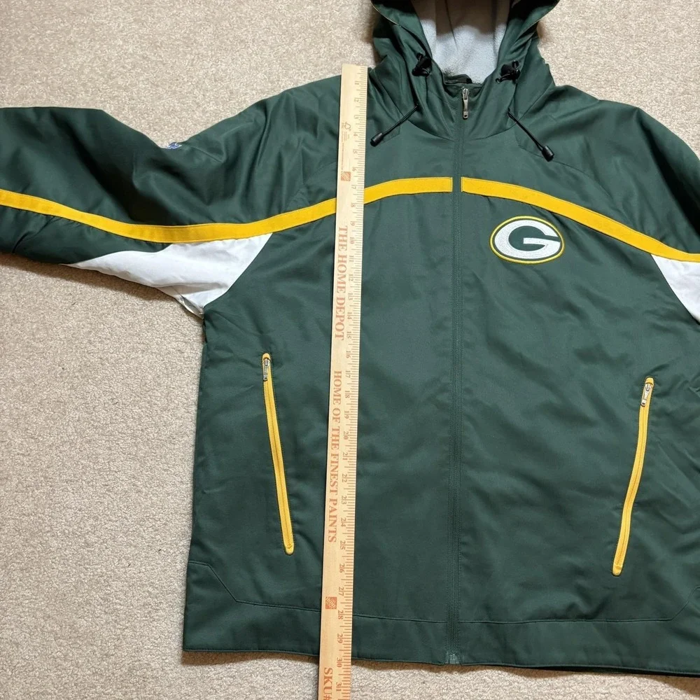 Green Bay Packers Jacket Mens‎ Large Green NFL Football Reebok Hooded Fleece